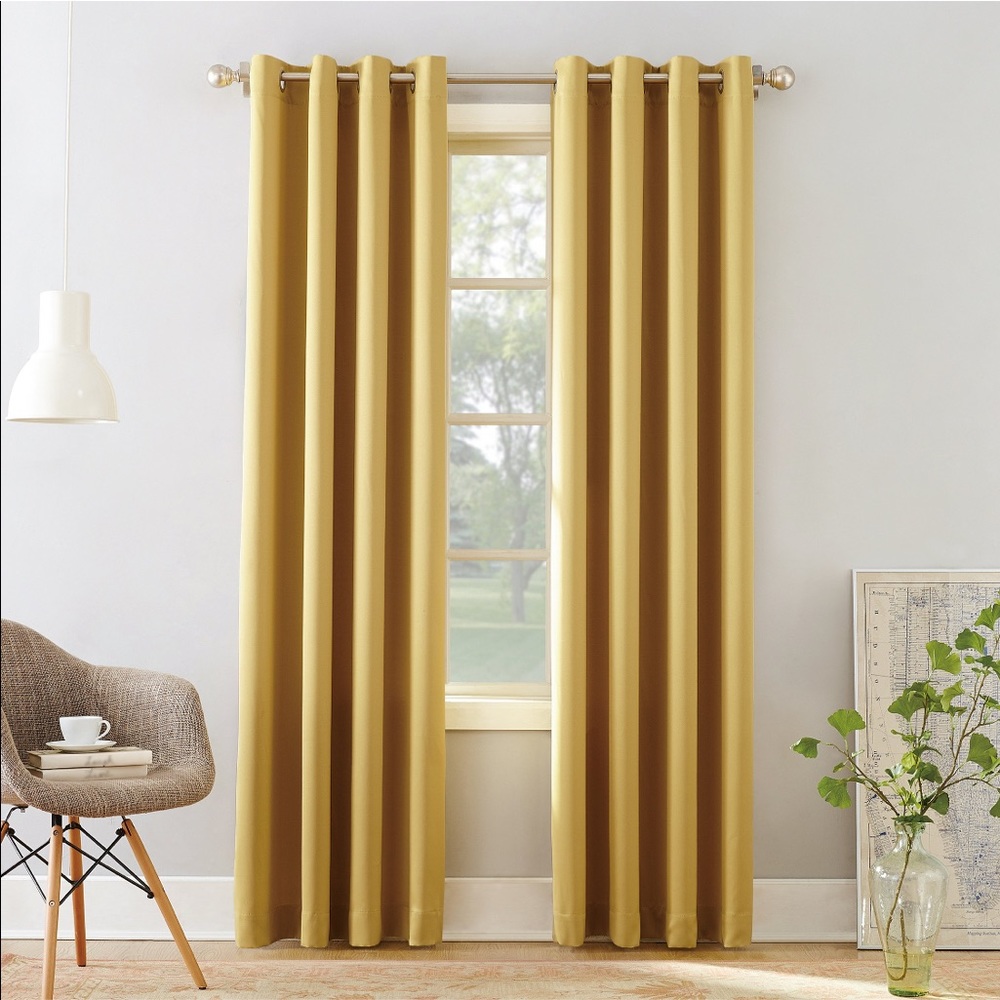 Pale Yellow / Gold Curtains